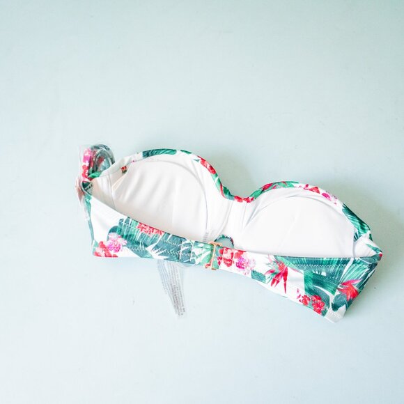 NEW Victoria's Secret Tropical Convertible Strap Bandeau Bikini Top Size 32D - Picture 3 of 5